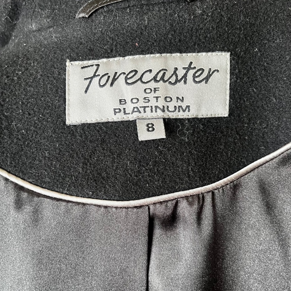 Forecaster Boston Black Wool Cashmere Fox Fur Hood Coat Sz 8 Long Maxi‎ - Picture 7 of 10